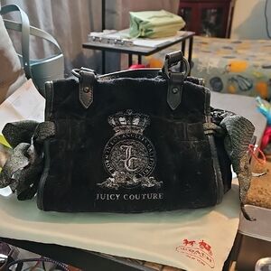 Juicy Couture Black and Gray Shoulder Bag